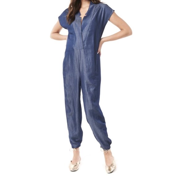Loyal Hana Pants - Loyal Hana Celia Blue Denim Nursing Maternity Jumpsuit blue sz S